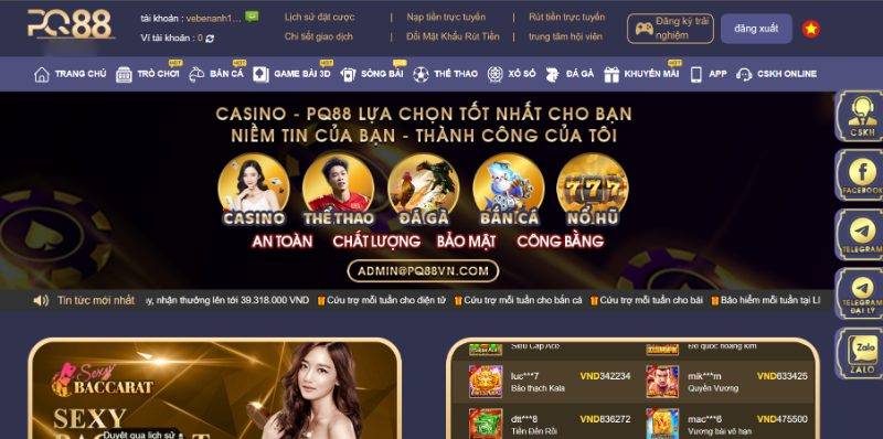 Đăng nhập 1 truy cập PQ88